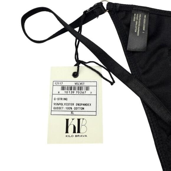 NWT KILO BRAVA Floral Crushed Velvet Low Rise G-String Sz XL - Picture 5 of 9